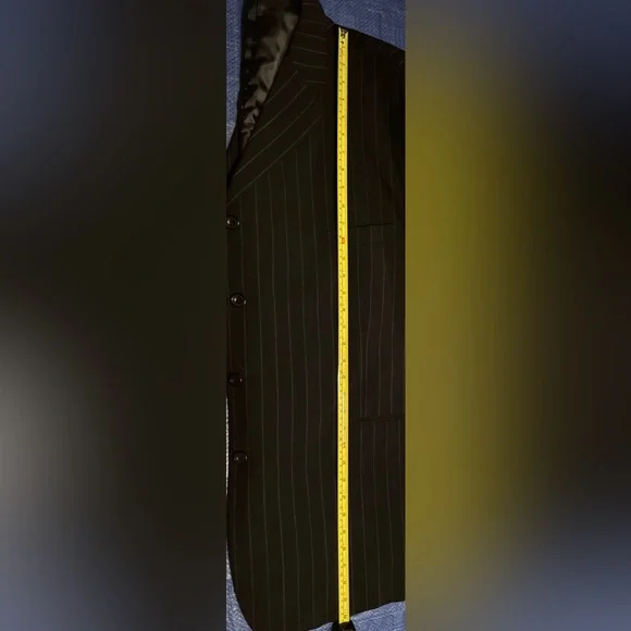 Mauro Size 56R Charcoal Pinstripe Suit Jacket - Picture 12 of 13